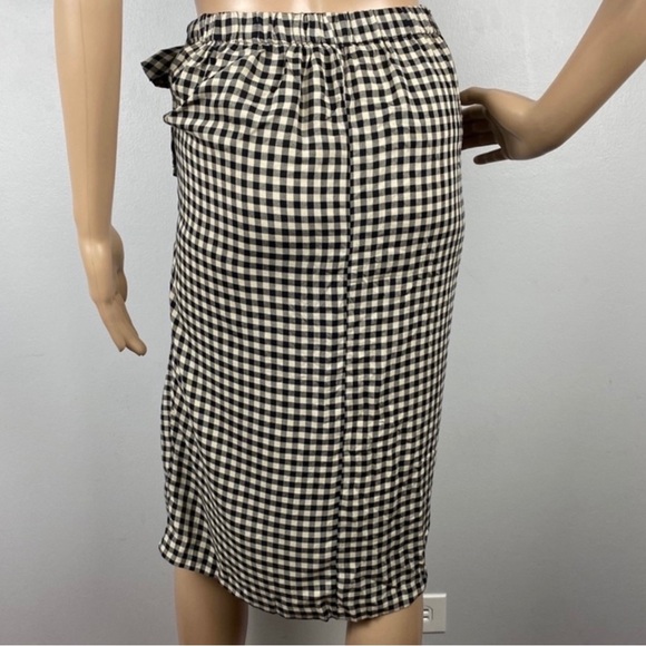 NEW TAVIK GINGHAM PRINT WRAP MIDI SKIRT - Picture 6 of 7